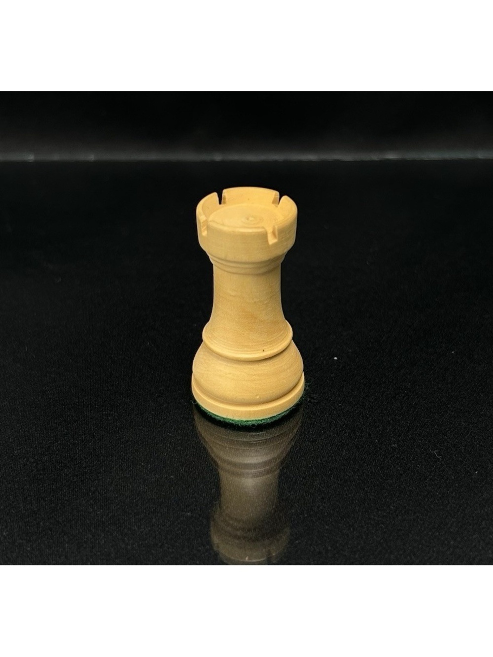 Grandmaster Wooden Chess Piece 70s Felt 1.5" Rook White Made in France